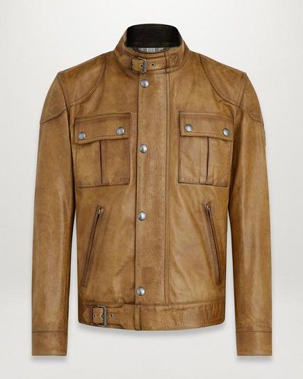 Veste Cuir Belstaff Homme Gangster Doré Soldes GE8260751